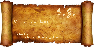 Vincz Zoltán névjegykártya
